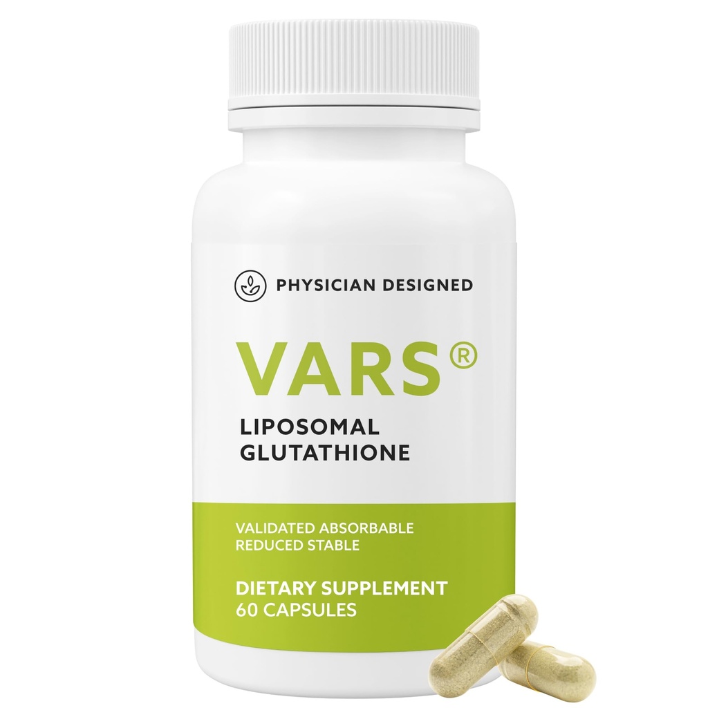 Physician Progettato VARS Liposomal Glutathione Capsule - Brevettato Antiossidante Liquido Integratore Dietetico, Anti-invecchiamento, Detossicazione, Fortify Immune System, Energy Management Skin Brightening, 60 conteggio