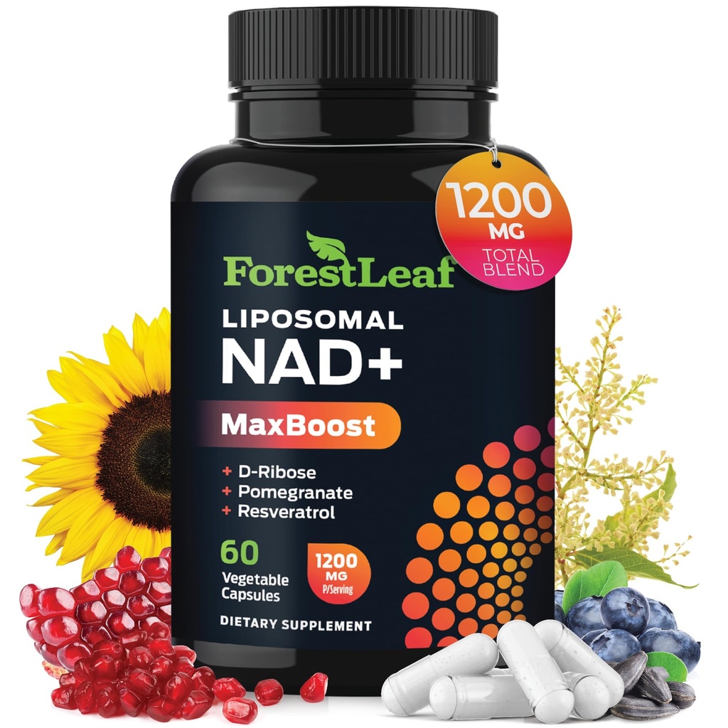 NAD+ Supplemento - 500mg di Pure NAD Plus per l'energia, la messa a fuoco, la pelle e il supporto anti-invecchiamento - Gluten Free Non-OGM NAD Supplementi per le donne e gli uomini (60 conteggio (pacchetto di 1), NAD+ Resveratrolo)