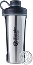 BlenderBottle Radian Shaker Cup Bottiglia di acqua isolata in acciaio inox con filo Whisk, 26-Ounce, Naturale/nero