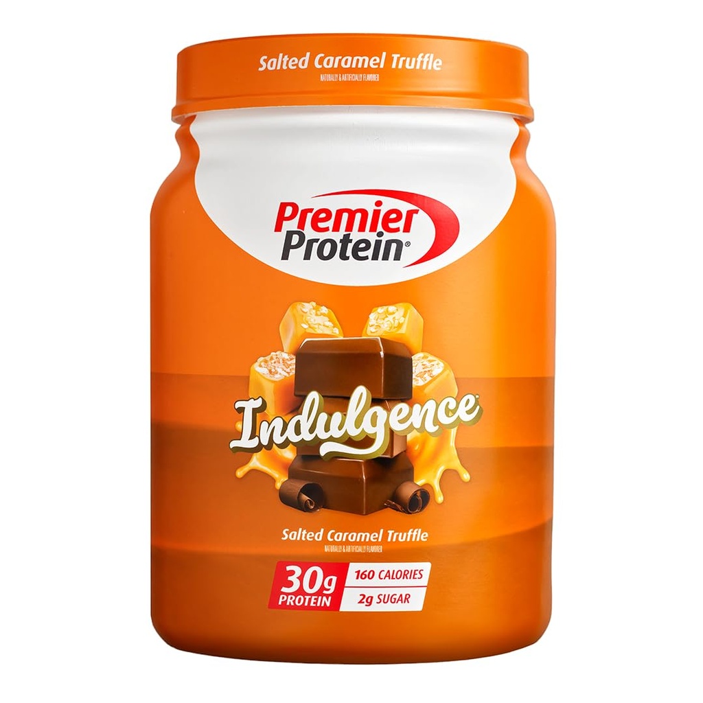 Premier Protein Indulgence Protein Powder, Tartufo di Caramel salato, Proteine 30g, Zucchero 3g, Gluten Free (17 Serve)