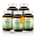 Lovita Odorless Aglio Capsule, 5000mg Aglio fresco Equivalente, 1,25% Allicin Extract, Supporta Cuore, Pressione Sangue, Colesterolo & Immune System, Non-GMO, Gluten-Free, 300 Vegan Capsule