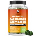 Mattina Fat Burner Gummies | Perdita di peso per le donne e gli uomini | Appetite Suppressant & Metabolism Booster | Bruciatore grasso di pancia termogenico con tè verde, Garcinia, Green Coffee Bean & More | 60 Gummies