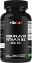 Vitamina B2 (Riboflavin) 400 mg 240 capsule vegetariane - Supporta l'energia cellulare e la produzione di globuli rossi