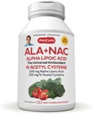 ANDREW LESSMAN ALA + NAC Alpha Lipoic Acid con N-Acetyl-Cysteine 180 Capsule - Ultra-High Potency, Anti-Ossidante Supporto per il sistema nervoso, Cuore, Cervello, fegato, reni, polmoni, energia. Nessun Additivo