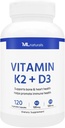ML Naturals Vitamin K2 + D3 120 capsule vegetali, NSF-Certified & cGMP-Compliant