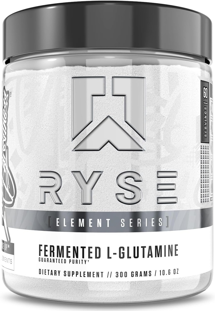 Serie Element RYSE Fermentato L-Glutamina Amino-Acid | Muscolare & Cellular Recovery & Hydration | Gut, Intestinal, & Immune Health | 60 Serve