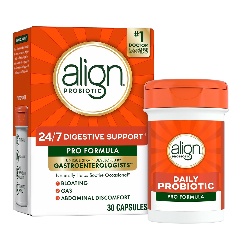 Allineare Probiotico, Pro Formula, Probiotici per Donne e Uomini, Probiotici per la Salute Digestiva, Uomini e Donne Capsule Probiotici Aiutare a Alleviare occasionalmente Bloating & Gas*, 30 Capsule