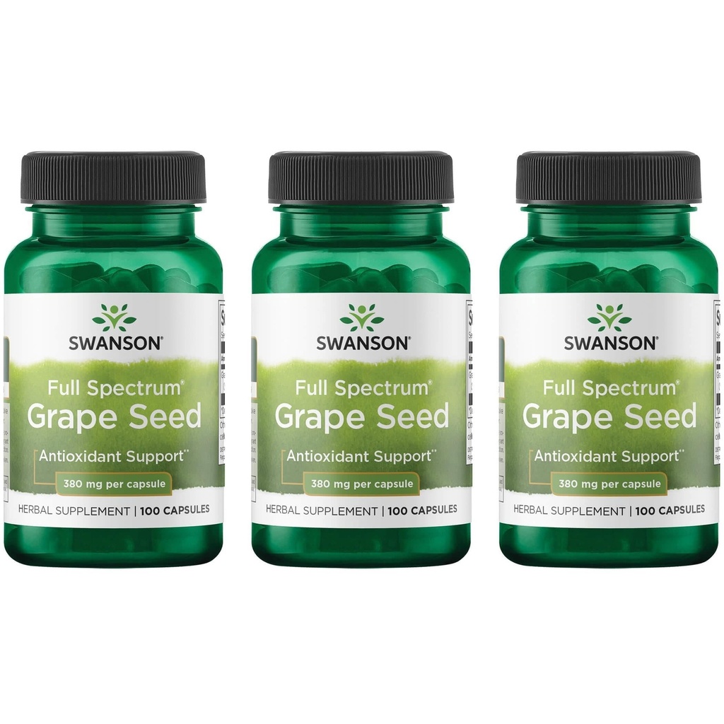 Antiossidante del cuore di ceso Swanson radicali liberi sano supporto della pressione sanguigna Polifenoli OPCS Supplemento erbe 380 mg 100 capsule (3 pacchetto)