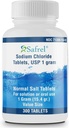 Tabelle di cloruro di sodio di Safrel 1 gm, USP | Tabelle di sale normali | (15.4gr.) | Bevande di idratazione di elettroliti replenisher (300 conteggio (pacchetto di 1))