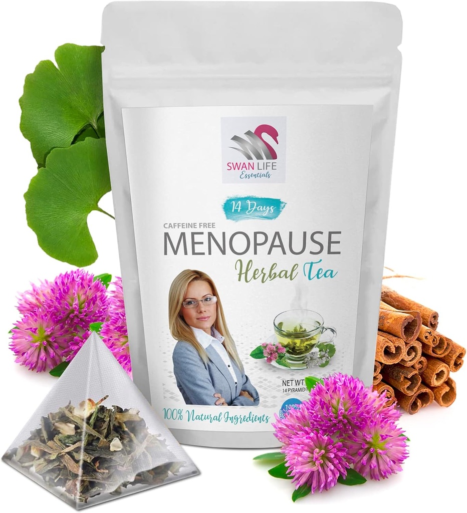 menopausa sollievo - MENOPAUSE TEA 14 GIORNI - menopausa sollievo per le donne,menopausa sollievo per le donne flash caldi, cohosh nero, gingko, trifoglio rosso, cannella chip, tè verde, liquirizia 1 Confezione 14 Borse