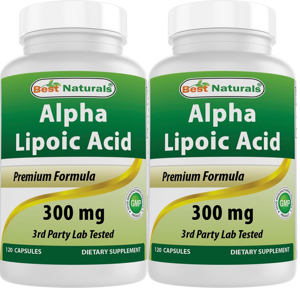 Migliori naturali alfa acido lipoico 300 mg 120 capsule (120 conteggio (pacchetto di 2))