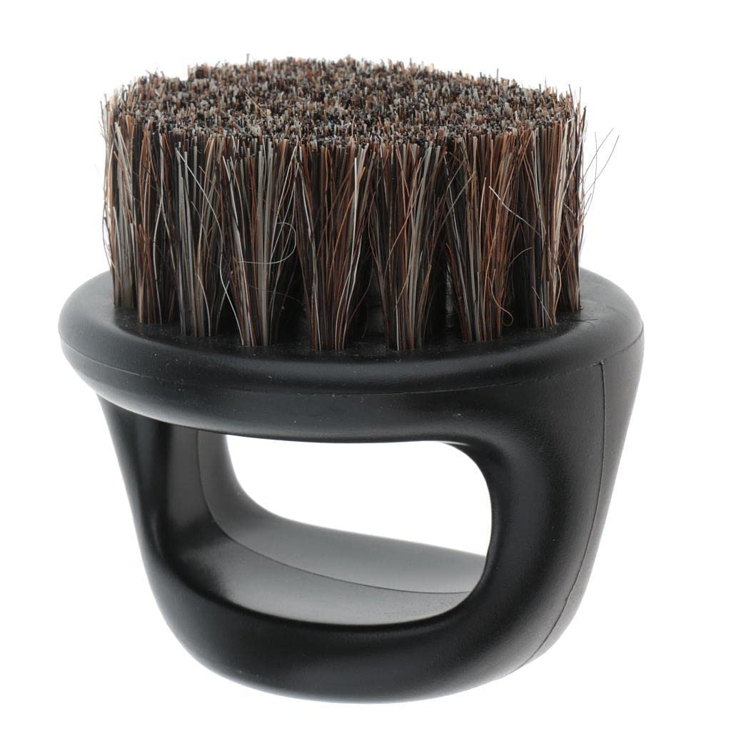Salon Barber Legno Bristles Capelli Cuscinetto Detergente Spazzola Spazzola Spazzole Uomo Shaping Comb - Nero