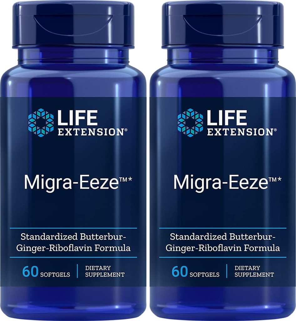 Estensione di vita Migra-EezeTM Formula standardizzata Butterbur-Ginger-Riboflavin, 60 Conte (Pack of 2)