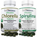 BioOptimal Chlorella Spirulina - Bundle - Organic Chorella Tablets & Organic Spirulina Tablets, 120 Count Every, Premium Quality 4 Organic Certifications