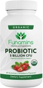 Gummie Probiotiche Organiche, 5 miliardi di CFU per Serving, 60 Conte, Vegan, Supporti Salute Digestiva e Difesa Immune, per Donne e Bambini; Aroma di Fragola