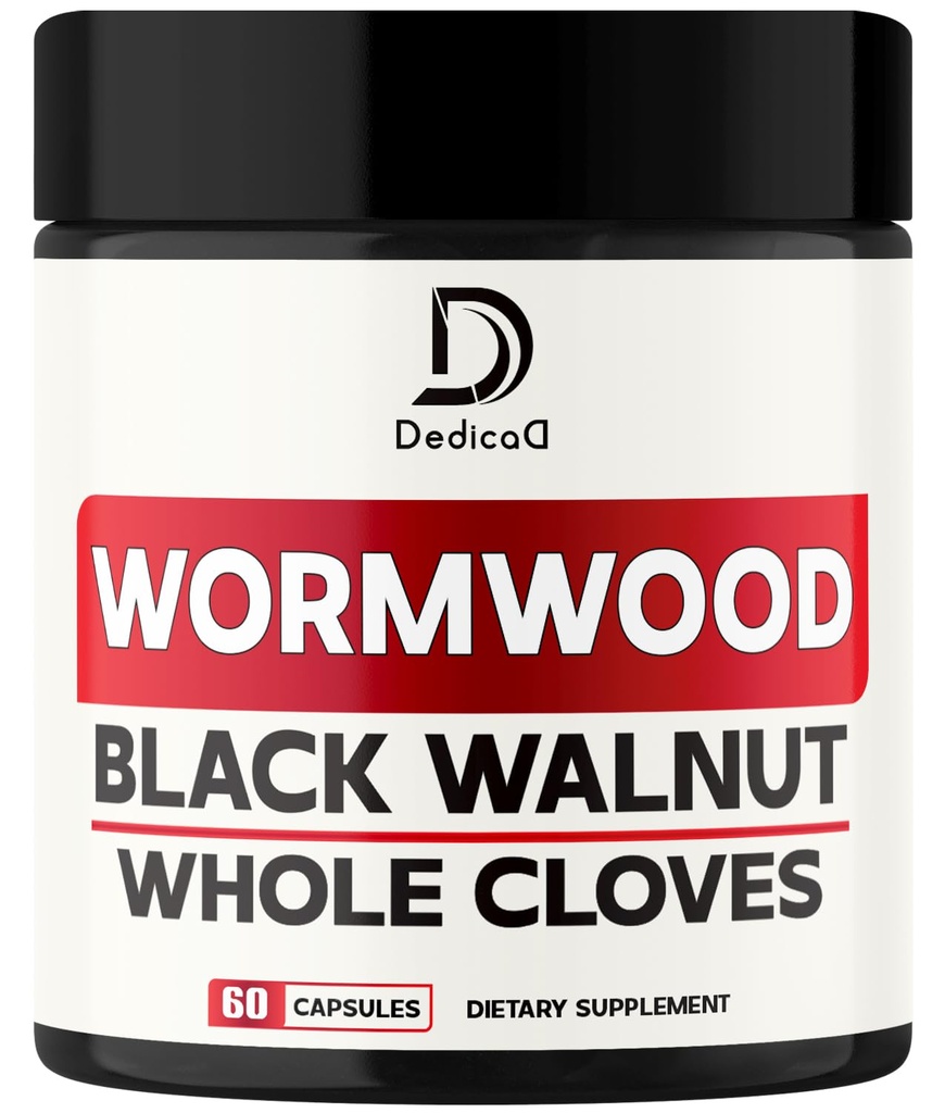 12in1 Wormwood Capsules Black Walnut Cloves, Ginger, curcumina e pepe nero - Sistema immunitario - 60 capsule