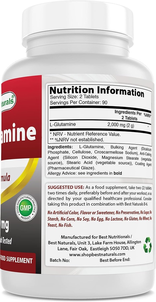 I migliori naturali L-Glutamina 1000 mg & Ashwagandha Extract 500 Mg