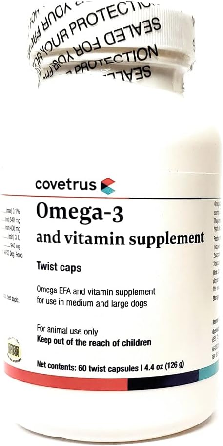 Omega-3 e vitamina Supplemento Twist Caps per cani di medie e grandi 60ct