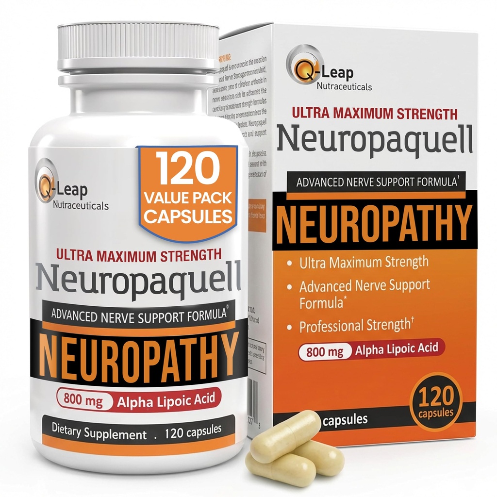 Platinum Health Alpha Lipoic Acid per Neuropathy Nerve Pain Support, Supplemento, B Vitamins, L Arginina, All Natural Maximum Strength Neuropaquell for Discomfort in Piedi, Mani, Toes, 120 capsule,800mg