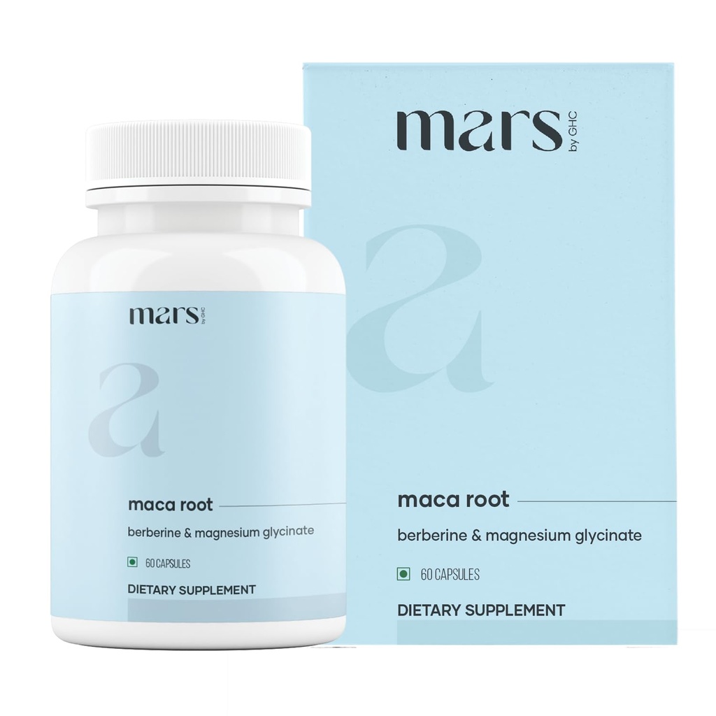 mars di GHC Maca Root Capsule con Ginseng, Magnesio & Berberine | Supporta Vitalità & Totale Benessere | 60 Capsule Confezione da 1