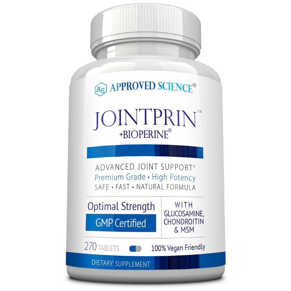Jointprin scientifico approvato - Integratore di supporto congiunto - Glucosamina, MSM, Condroitina, Turchese, Boswellia, BioPerine - Alimentazione di 3 mesi