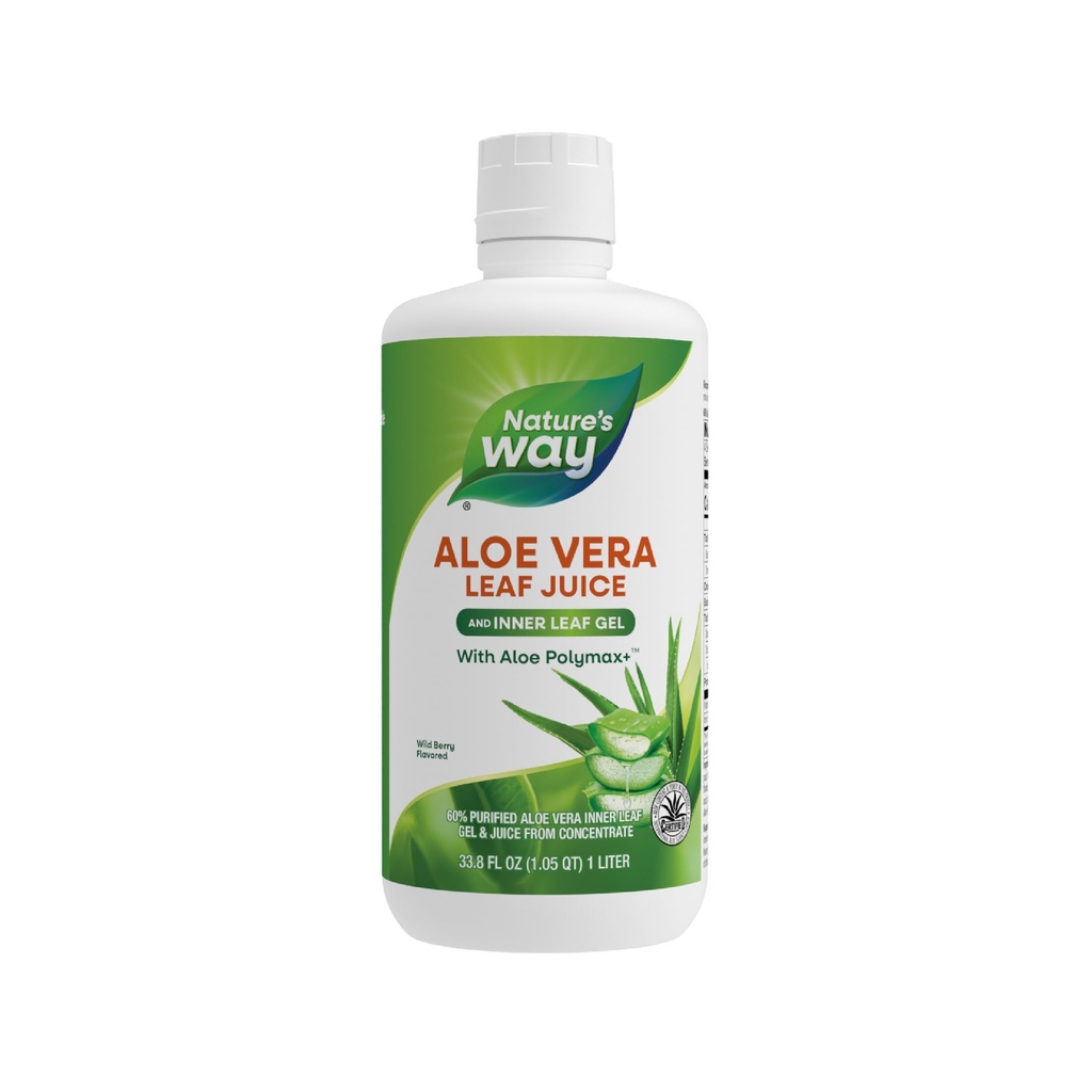 Aloe Vera Leaf Juice e Inner Leaf Gel, con Aloe Polymax+, Certificata per Aloe Contenuto e Purezza, Selvaggina Aromaed, 33.8 Fl Oz (Packaging May Vary)