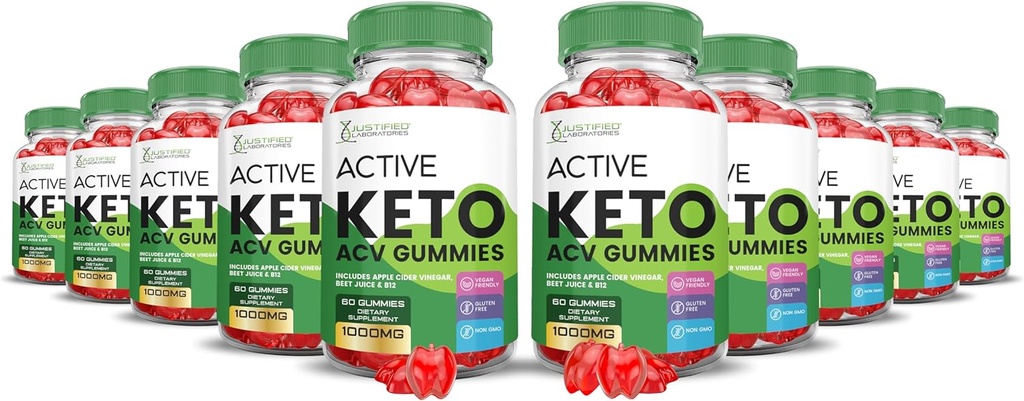(10 Pack) Attivo Keto ACV Gummies Advanced Formula 1000MG ActiveKeto Keto Gummies Aceto di sidro di mele formulato con polvere di succo di barbabietola di melograno B12 Vegan Non Gummys OGM 600
