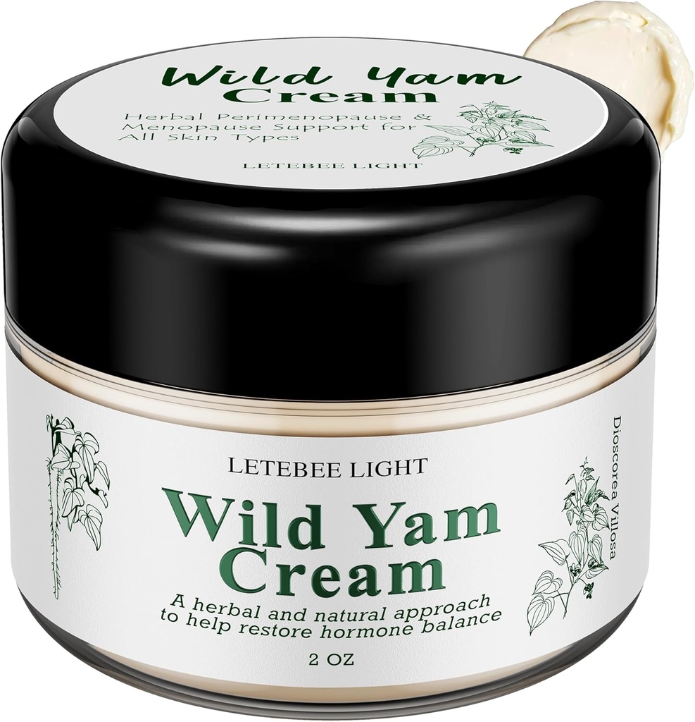 Crema di Yam Selvatica per l'equilibrio dell'ormone: Formula naturale per i colpi di notte dei flash caldi - Progesterone di estrogeno 2 OZ