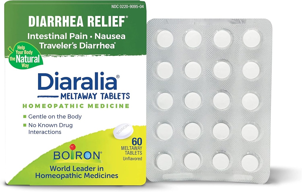 Boiron Diaralia Tavole per Rilievo Diarrea, Gas, Bloating, Dolore Intestinale e Diarrea di Travler - 60 Conte