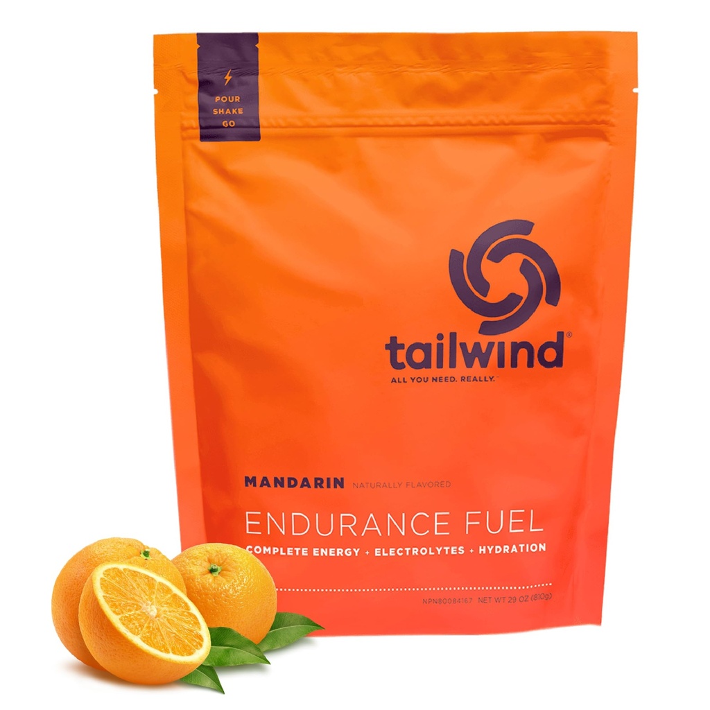 Tailwind Nutrition Endurance Fuel, Carbohydrate & Electrolyte Sports Drink Mix Powder, Gluten-Free, Vegan, Mandarin Orange, 30 Serve