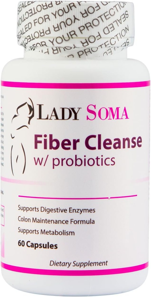 Lady Soma Fiber Cleanse per le donne con probiotici, 60 capsule