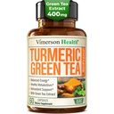 Supplemento curcumina curcuma curcuma con Estratto di tè verde (ECGC) & vitamina C per la salute comune, l'energia e l'inflazione - Curcumina tumerica organica con pepe nero - senza glutine, non OGM - 60 capsule
