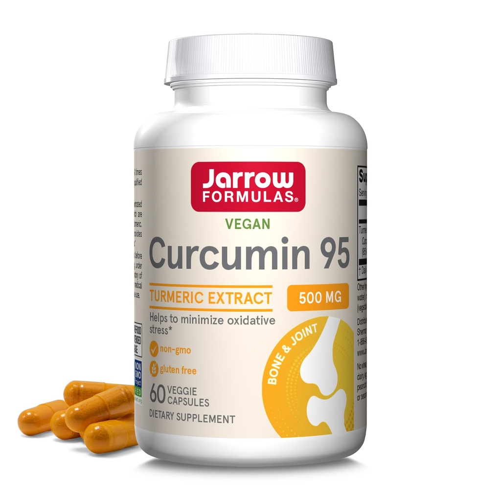 Jarrow Formulas Curcumin Supplemento curcuma curcuma - Curcumina 95, Integratori di curcuma, 500 mg per il supporto misto antiossidante e 60 capsule