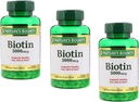 Naturas Bounty Biotin 5000mcg 150 Rapid Release Softgels (Valore Pack di 3)