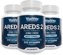 AREDS 2 Zinco Libero Occhio Bianco Vitamine - Zeaxanthin Plus Lutein Macular Eye Vitamins - Soy-Free - Zinc and Copper Free Macular Health Formula - Confezione da 3