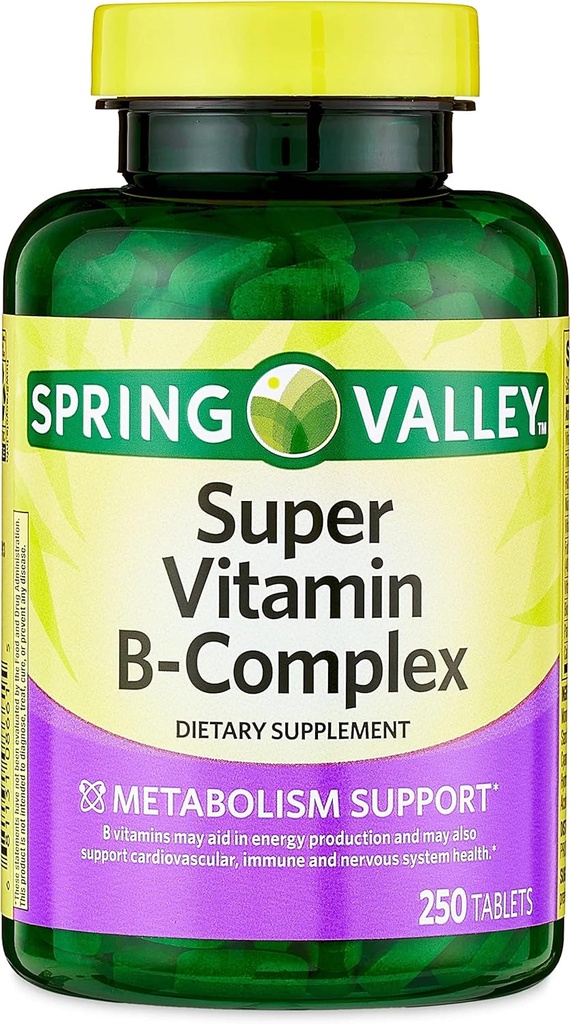 Integratore alimentare dietetico, 250 CountMetabolism Support* Integratore alimentare Super Vitamina B-Complex