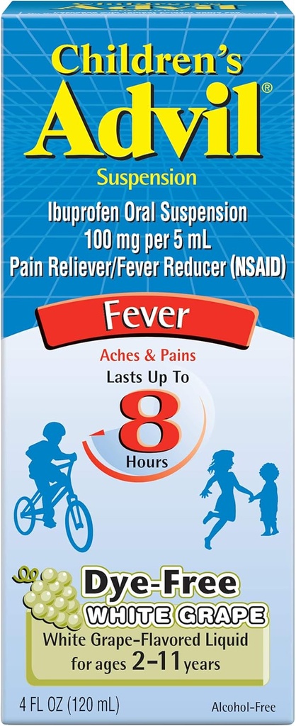 Sospensione per bambini Advil Sugar Free, Dye Free, Berry 4 oz (Pack of 2)