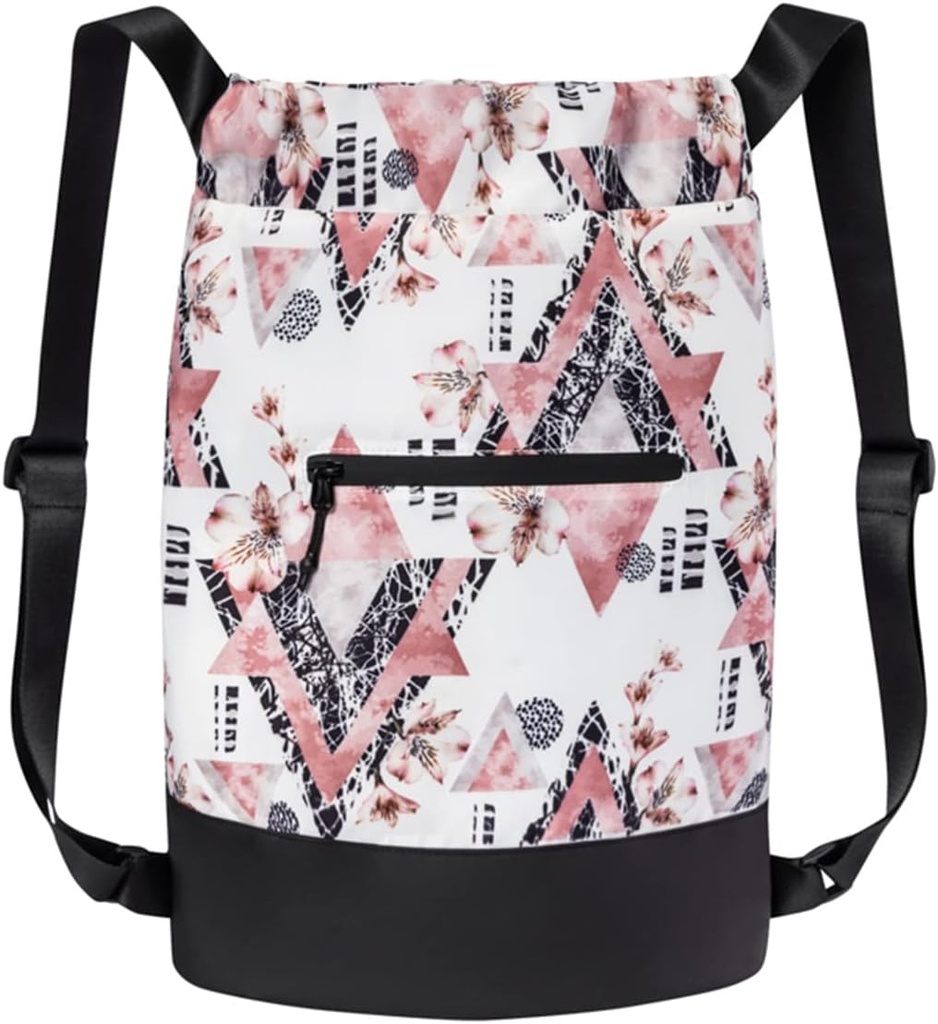GOMOYO Flex Cinch Drawstring Gym Bag per le donne | disegni grafici floreali moderni | Durable Lightweight Gym Cinch Zaino | 18" x 14" x 7"