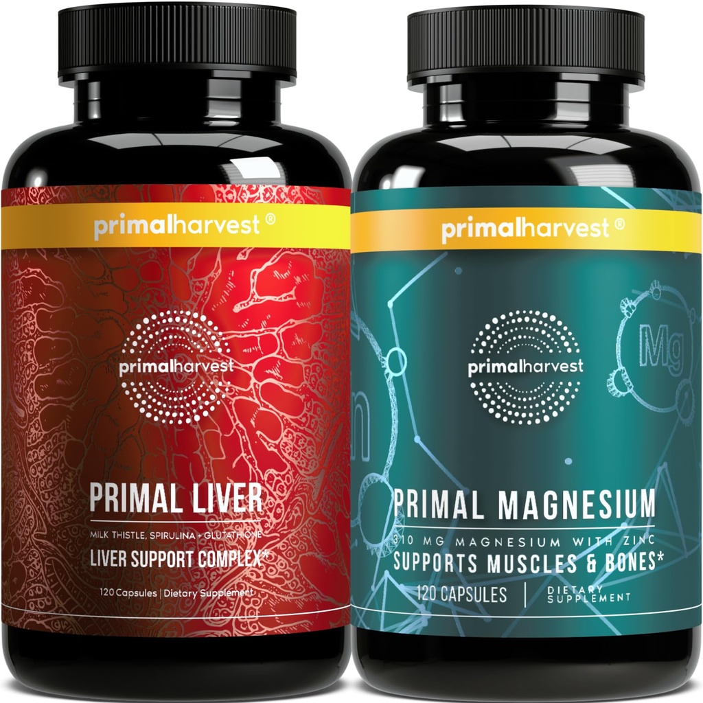 Integratori di magnesio e fegato per le donne e gli uomini di Primal Harvest Bundle