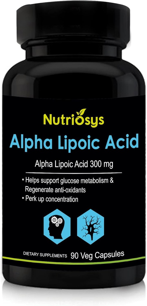 ALA Supplemento – Acido lipoico alfa 300mg | 90 capsule di veg | Supporto antiossidante organico | Acido alfa-lipoico | Acido alfa-lipoico Alfa Lipoico | Acido lipoico alfa | Capsule ALA