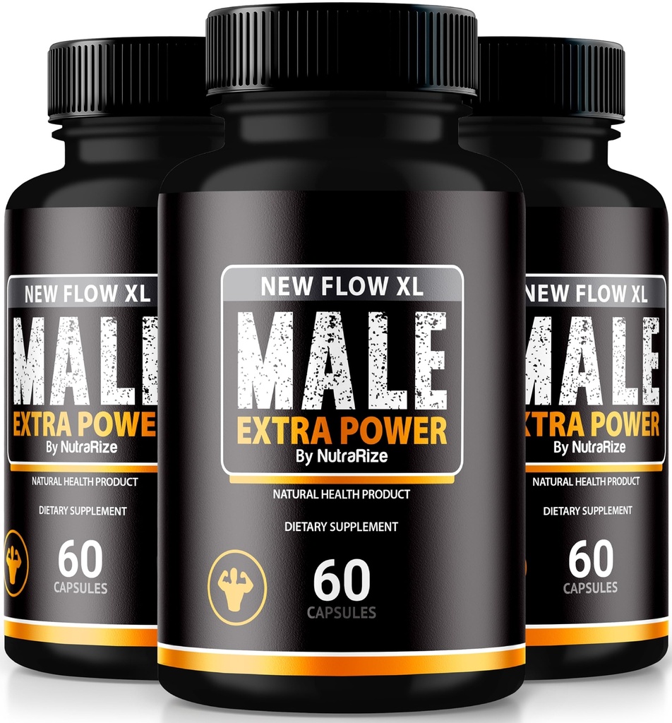 (3 Pack) Nuovo Flow XL Capsule per Uomo, Pillole Uomo NewFlow XL, Formula Naturale per Massa Muscolare e Prestazioni Massime, Recensioni ufficiali NewFlowXL (180 Capsule)