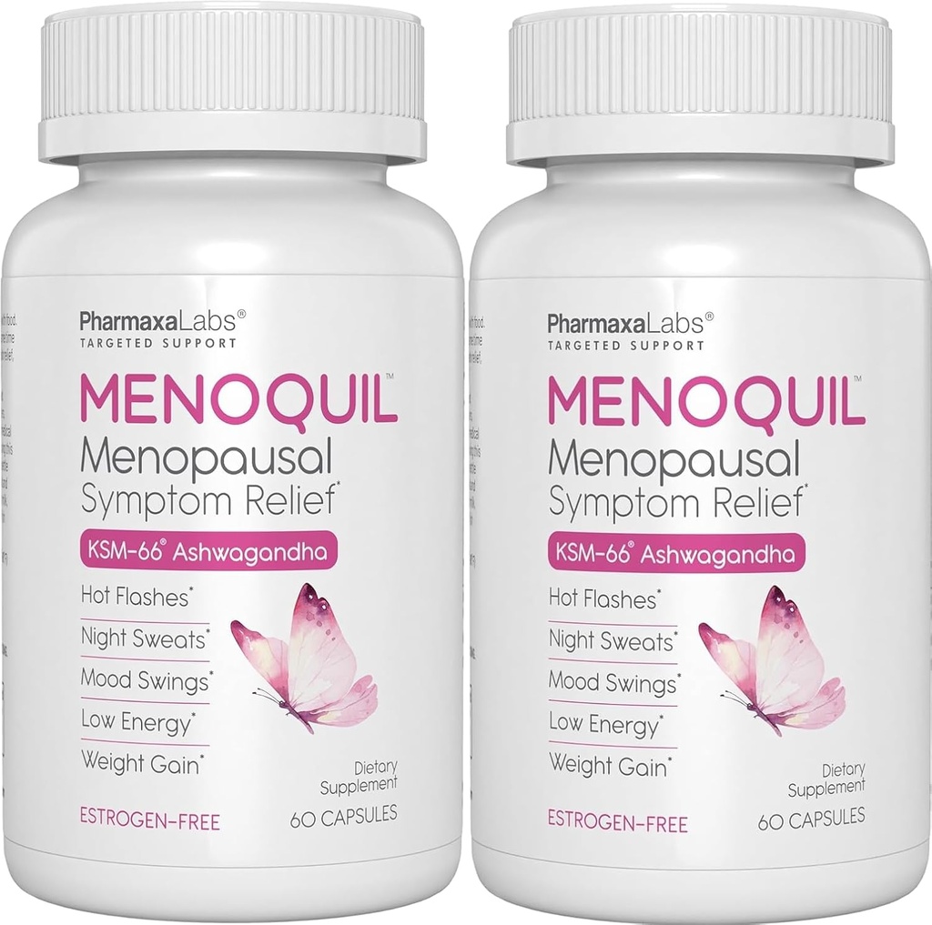 Il sollievo del sintomo di resistenza menopausa aiuta a combattere la menopausa, i flash caldi, le maglie notturne e gli scambi di umore per promuovere il sonno riposante e l'energia Boost - 60 capsule (Pack of 2)