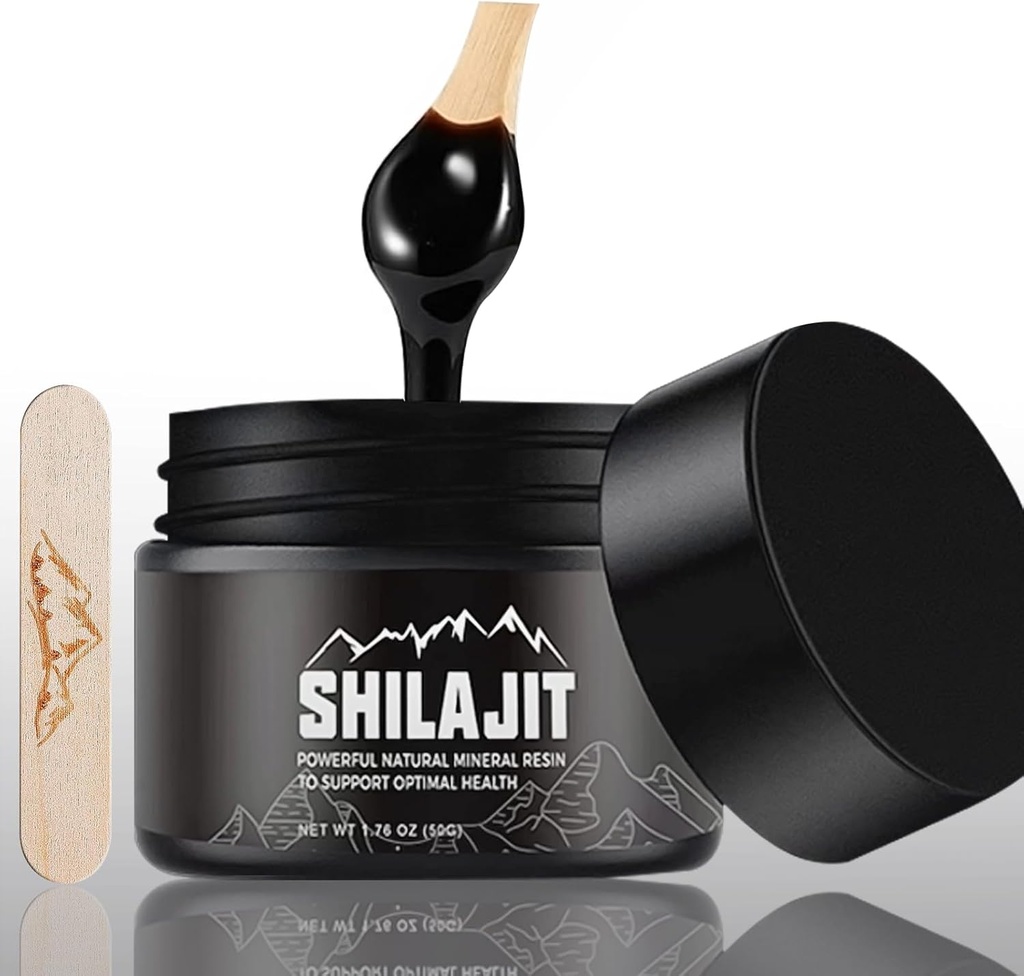 Shilajit Pure Himalayan - 50 Grammi Natural Organic Shilajit Resina,Golden Grade Shilajit Supplemento per gli uomini e le donne con 80+ Trace Minerals & Acido Fulvico per l'energia, Supporto immunitario