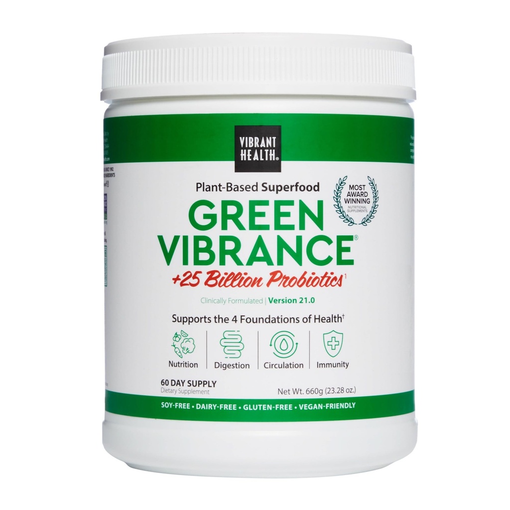 Vibrante Salute, Vibranza Verde, Vegan Superfood Powder, Boost Energy, 60 Serve