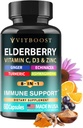 Supplemento 8-in-1 Formula con Echinacea, Vitamina C & Zinc, Vitamina D 5000 IU, Turmerico, Ginger, Ashwagandha – 60 capsule