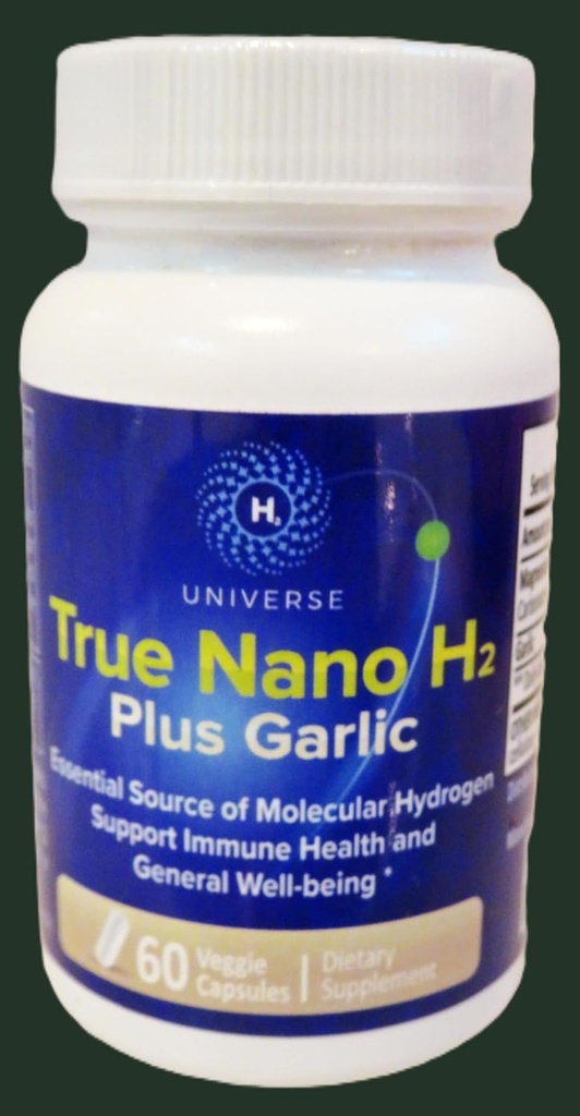 True Nano H2 con l'aglio di H2 Universe | Idrogeno molecolare con Nanobubbles idrogeno attivo, potenzia l'energia, potente antiossidante| 60 capsule