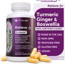 Relieve-fxTM DLPA Boswellia Turmeric and Ginger Supplement, Stress Relief, Cuore, Digestione, Cramp muscolare, Joint, Inflammation Health, Vitamina B6 P5P, Acido boswellico, Curcumina con pepe nero - 90ct