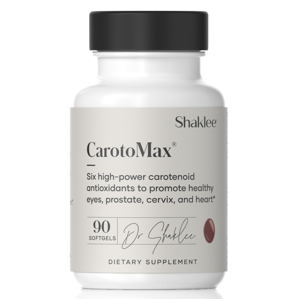 Shaklee - CarotoMax- Advanced Eye Health Formula w/ 6 Key Carotenoids - Supporti Vision - Lutein, Zeaxanthin, Beta-Carotene, Astaxanthin - Promuove la salute maculare - 90 Softgels
