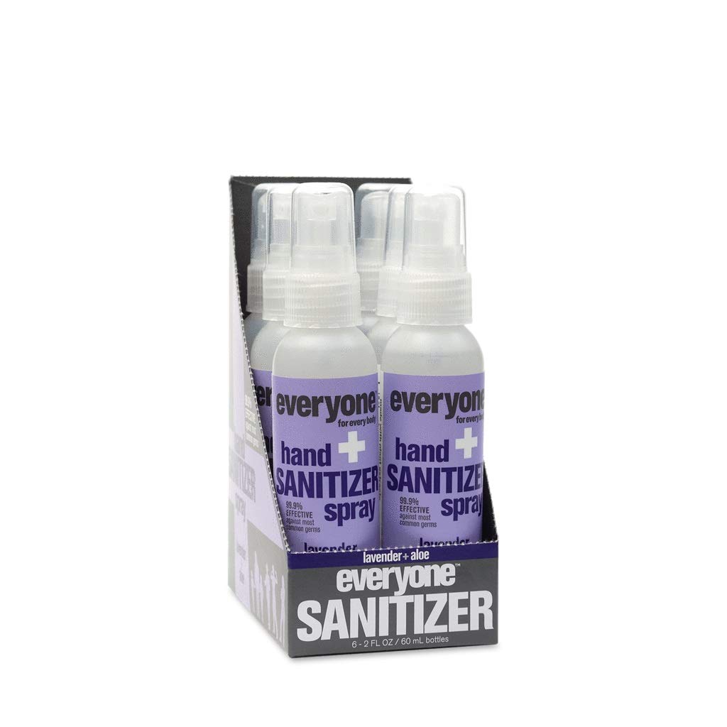 Tutti per ogni corpo mano Sanitizer Spray, 2 once, 6 conteggio Lavanda e Aloe 12 Fl Oz