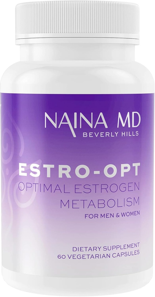 Estro-Opt Estrogen Blocker per Uomini/Donne, Adolescenti, Supporta l'equilibrio ormonale, PCOS & Menopause Sintomi, Migliorare il testosterone, Problemi di pelle, IC3, DIM, w/BioPerine*